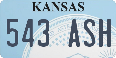 KS license plate 543ASH