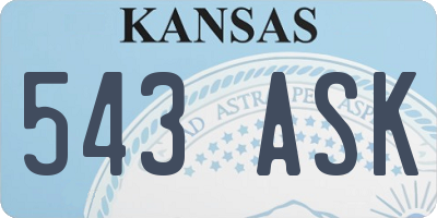 KS license plate 543ASK