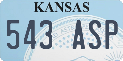 KS license plate 543ASP
