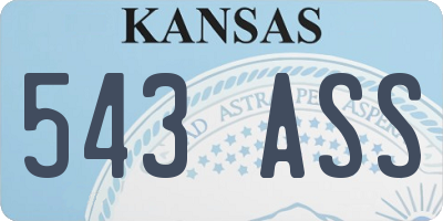 KS license plate 543ASS