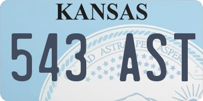 KS license plate 543AST