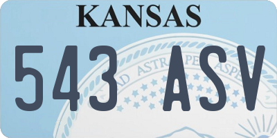 KS license plate 543ASV