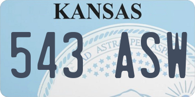 KS license plate 543ASW
