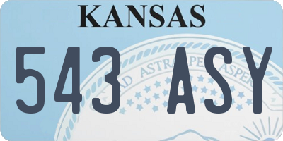 KS license plate 543ASY