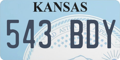 KS license plate 543BDY