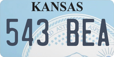 KS license plate 543BEA