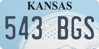 KS license plate 543BGS