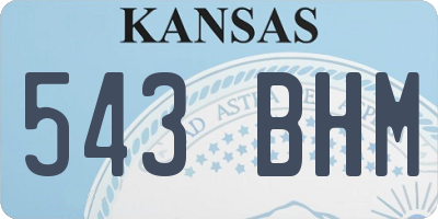 KS license plate 543BHM