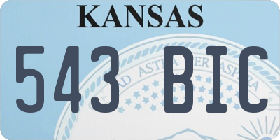 KS license plate 543BIC