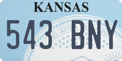 KS license plate 543BNY