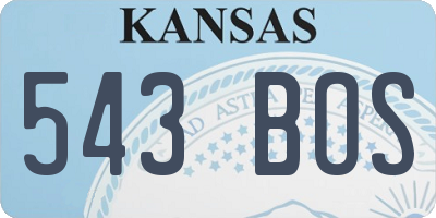 KS license plate 543BOS