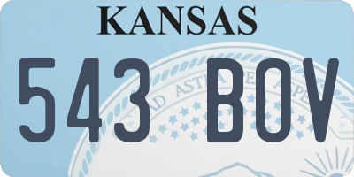 KS license plate 543BOV