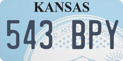 KS license plate 543BPY