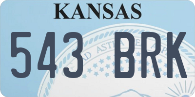KS license plate 543BRK