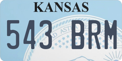 KS license plate 543BRM