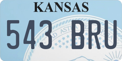 KS license plate 543BRU