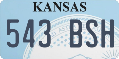 KS license plate 543BSH