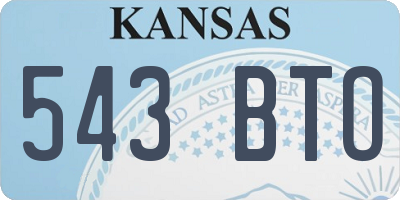 KS license plate 543BTO