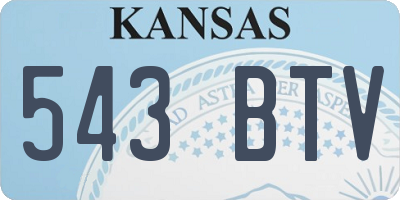 KS license plate 543BTV
