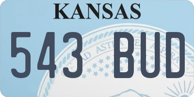 KS license plate 543BUD