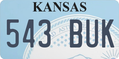 KS license plate 543BUK
