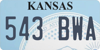 KS license plate 543BWA