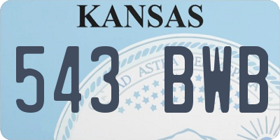 KS license plate 543BWB