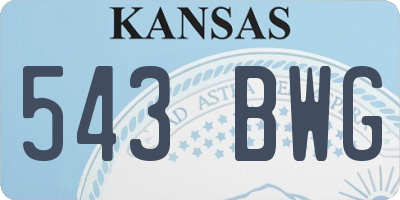 KS license plate 543BWG