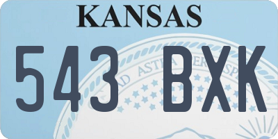 KS license plate 543BXK