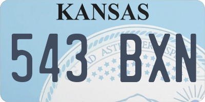 KS license plate 543BXN