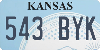 KS license plate 543BYK