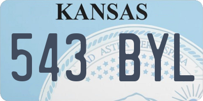 KS license plate 543BYL