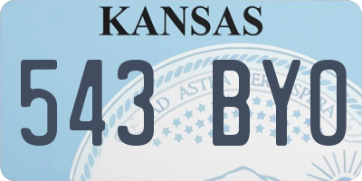 KS license plate 543BYO