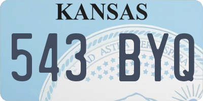 KS license plate 543BYQ
