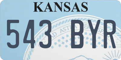 KS license plate 543BYR
