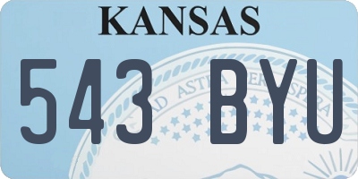KS license plate 543BYU