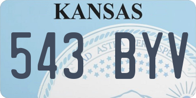 KS license plate 543BYV