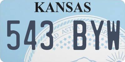 KS license plate 543BYW