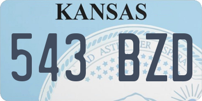 KS license plate 543BZD