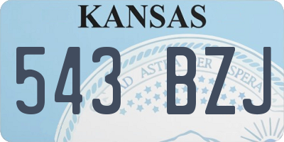 KS license plate 543BZJ