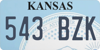 KS license plate 543BZK
