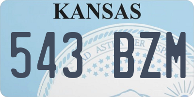 KS license plate 543BZM
