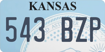 KS license plate 543BZP