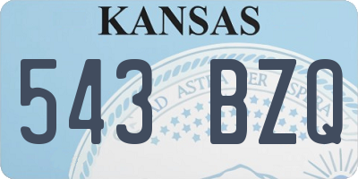 KS license plate 543BZQ