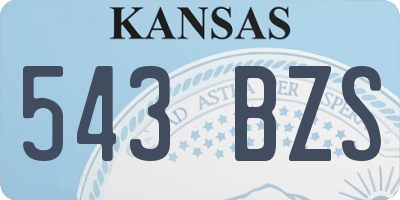 KS license plate 543BZS