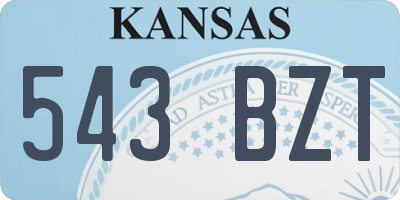 KS license plate 543BZT