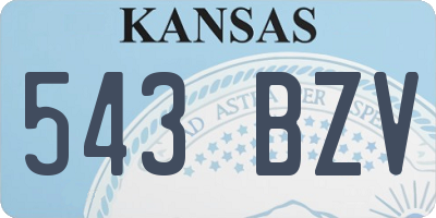 KS license plate 543BZV