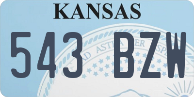 KS license plate 543BZW