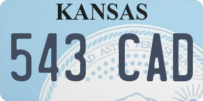 KS license plate 543CAD