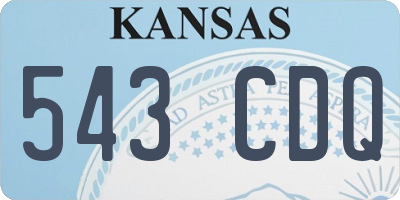 KS license plate 543CDQ